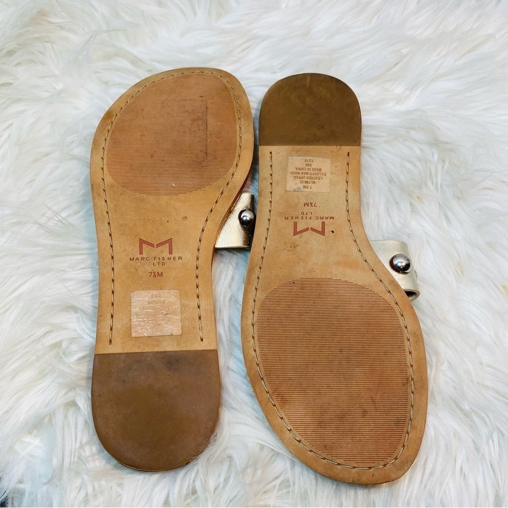 Marc Fisher Paige Studded Women's Silver Slide Sandals Sz-7.5 - Picture 3 of 4